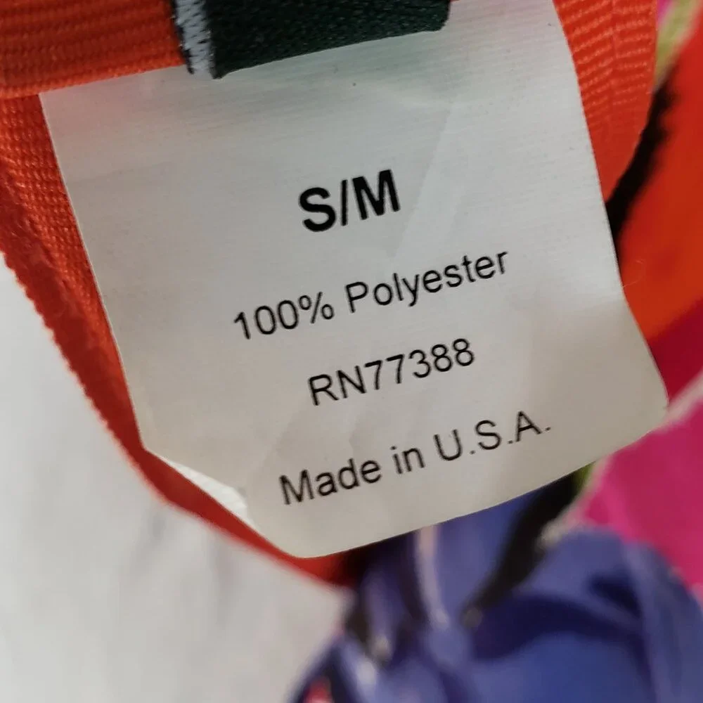 Vintage Tulip Dress Colorful Abstract Floral Print Halter Knee Length Belt sz 8 - Picture 13 of 16